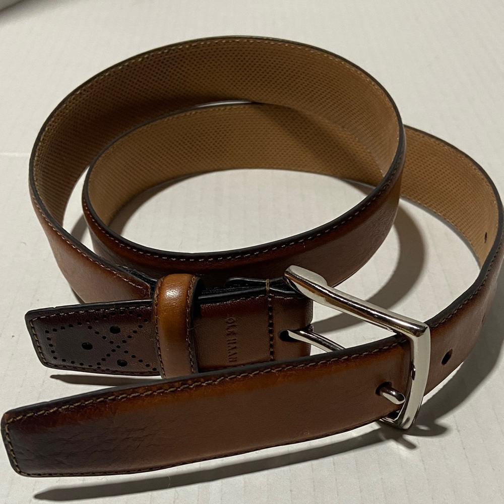 Cole Haan Burnished Leather Belt Size 32